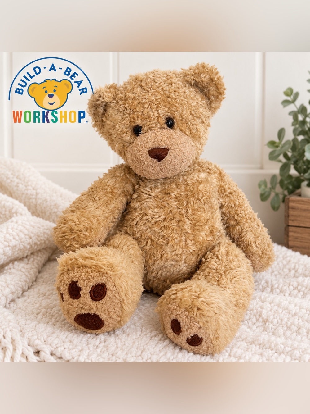 Build-A-Bear | Soft Curly Tan Teddy Bear Plush